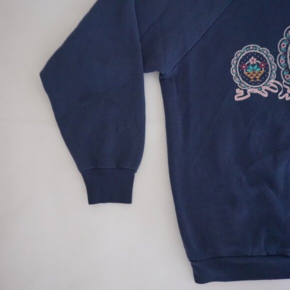 Vintage Fruit Loom Navy Butterfly Graphic Mockneck 90's Sweatshirt XL - Picture 7 of 10